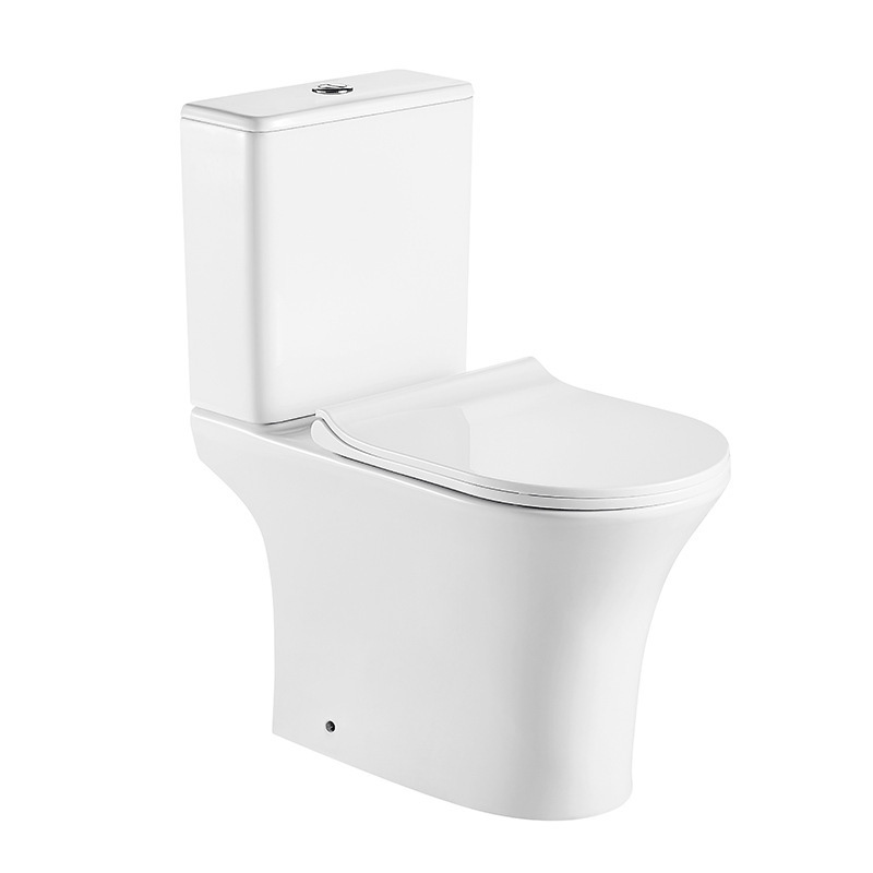 Bathroom Ceramic Toilet Sanitary Ware Tornado Rimless Flush Design Two-piece Toilet