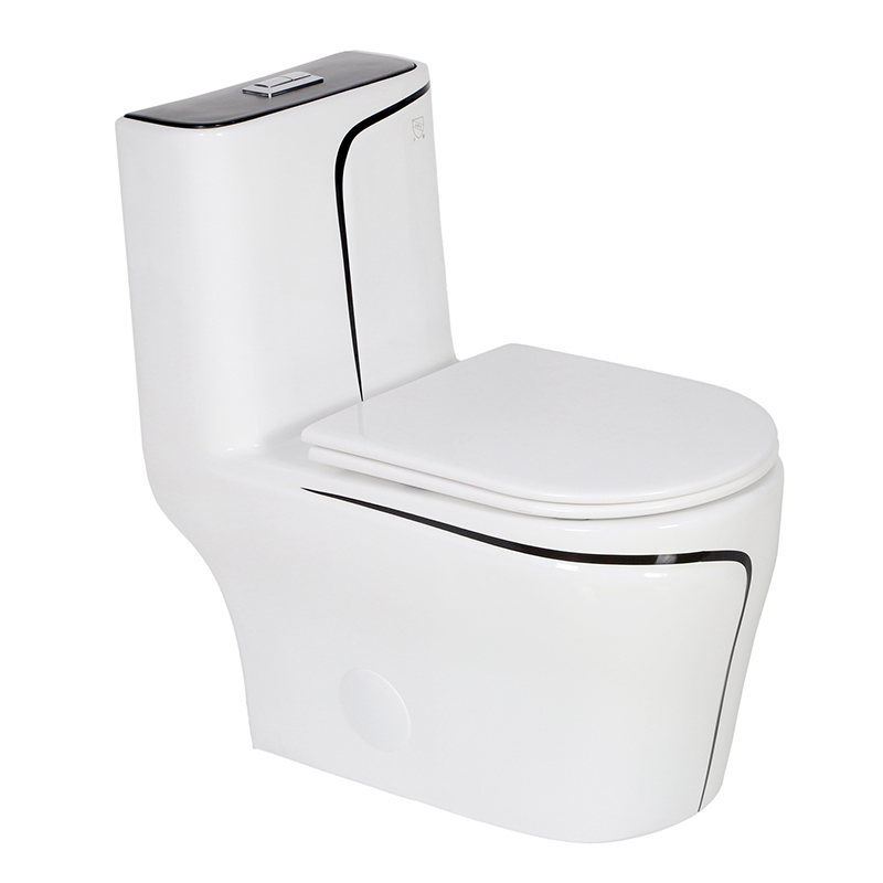 Luxury and Modern High end Diamond Shape White With Black Line Toilet