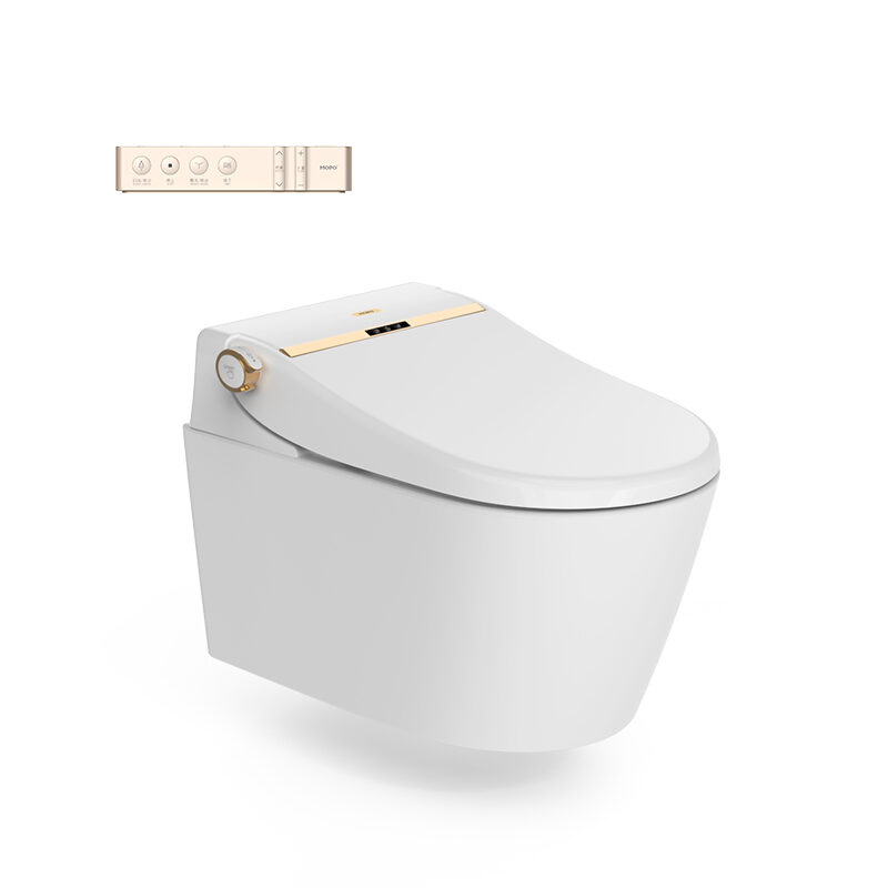 Wall-mounted smart toilet with automatic flushing
